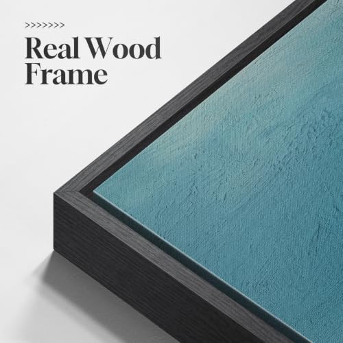 Extra Large Framed Blue White Coastal Wall Art for Living Room (3 Count)