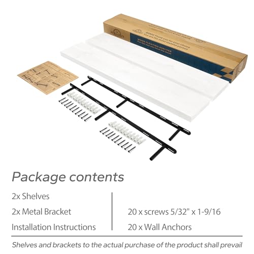 Wood Floating Shelves for Wall 60 inch Set of 2 (2 Count)