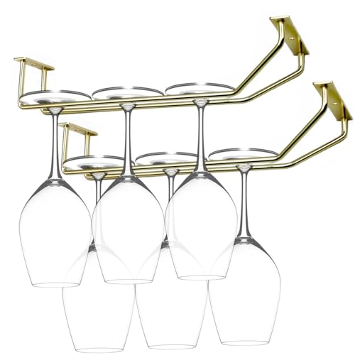 10.8 Inch Gold Wine Glass Rack (2 Count)
