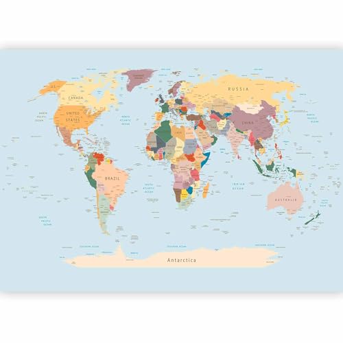 Wall Mural World Map 135x101 in (94.5 Sq Ft)