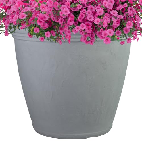 Sunnydaze Anjelica 20'' Large Plastic Planter Pot for Plants