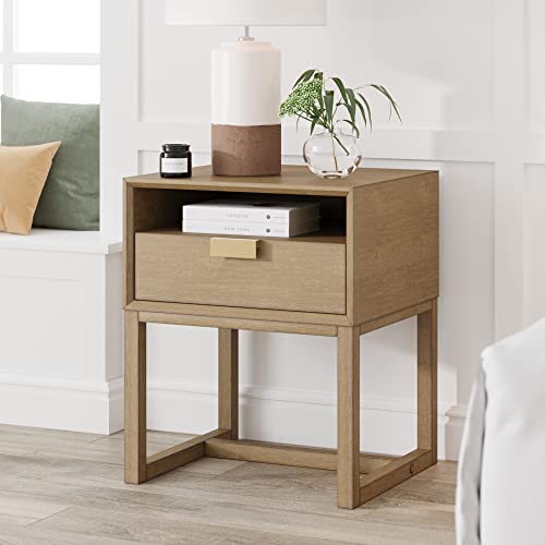 Luke Modern Nightstand Side Accent or End Table with Storage Drawer