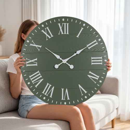 Large Wall Clock with Roman Numeral
