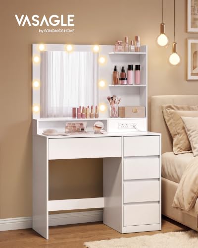 31.5 Inch Vanity Desk with Mirror and Lights