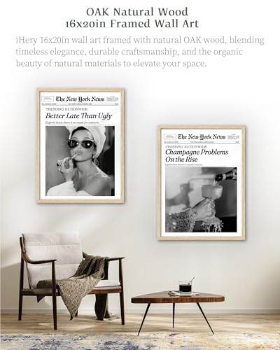 16x20in Audrey Hepburn Better Late Than Ugly Framed Bathroom Art