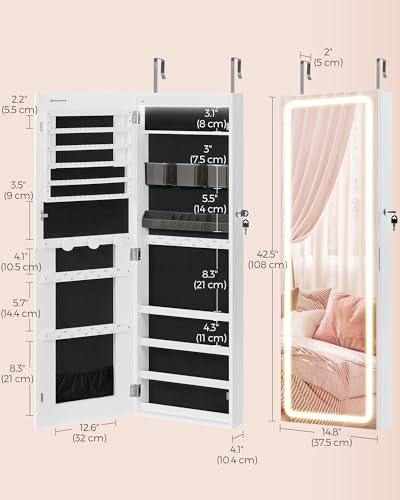 Mirror Jewelry Cabinet Armoire