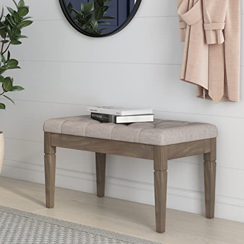 Dahlia 18" x 46" Solid Wood Outdoor Indoor Bench in Grey