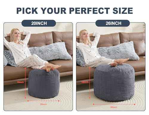 Large Ottoman Corduroy Pouf Foot Stool Foot Rest