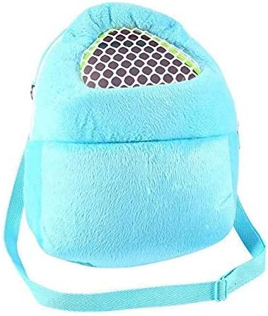 Litewoo Hamster Carrier Portable Travel Bag, Warm and Breathable Outdoor Portable Tote Bag for Guinea Pig Hedgehog Chinchilla Sugar Glider Hamster Squirrel Small Animal (Blue)