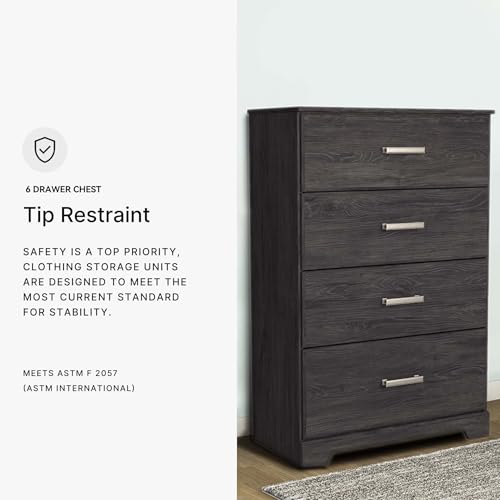 Belachime Casual 4 Drawer Chest with Easy Glide and Safety Stop