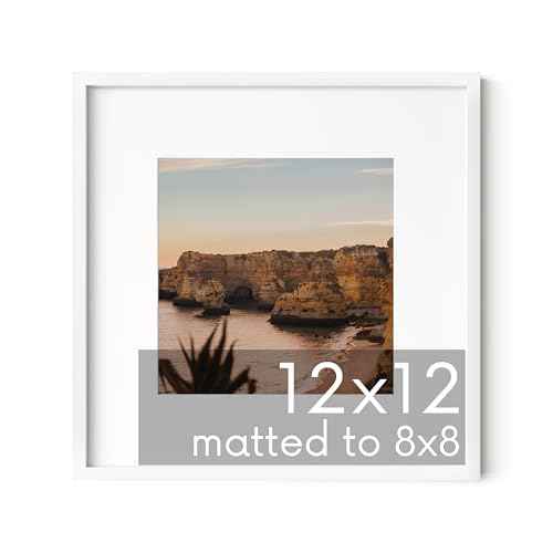 12x12 White Metal Frame Matted to 8x8