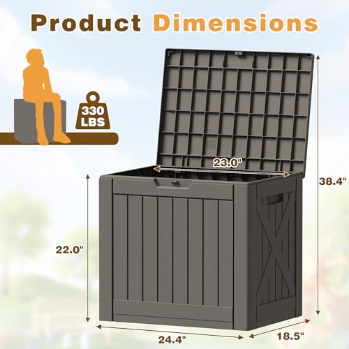 Resin Deck Box 40 Gallon Waterproof Outdoor Storage Box