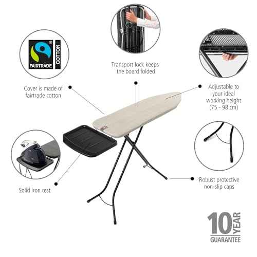 Comfort Ironing Board with Solid Steam Generator Rest