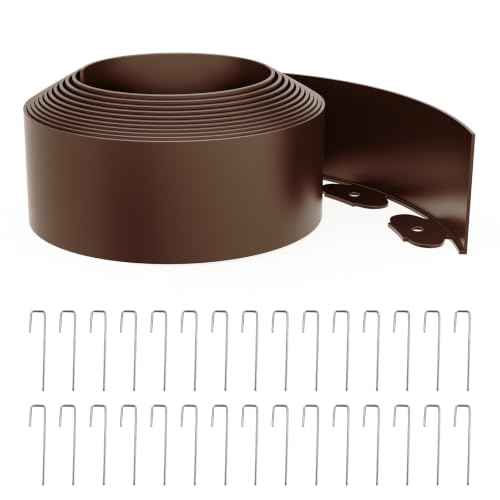 Landscape Edging 4 Inch Tall 20FT with 30Pcs Metal Spikes