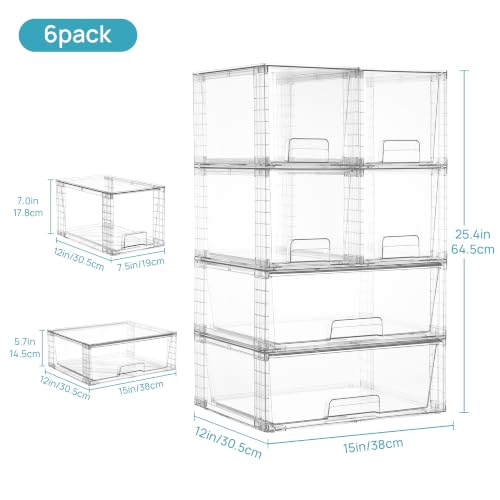 Clear Stackable Storage Drawers (6 Count)