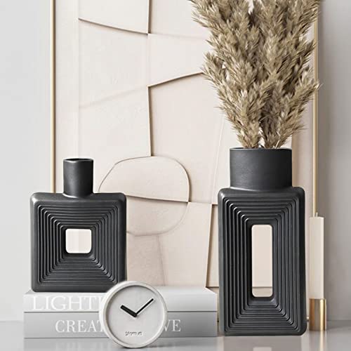 Black Ceramic Vase Set of 2 (2 Count)