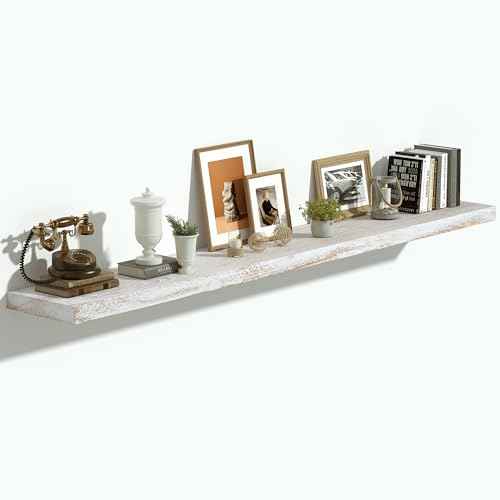 Elm Wood Floating Shelf 55x8” Set of 1