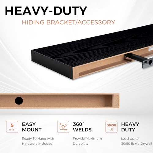 Deep Black Floating Shelf (2 Count)