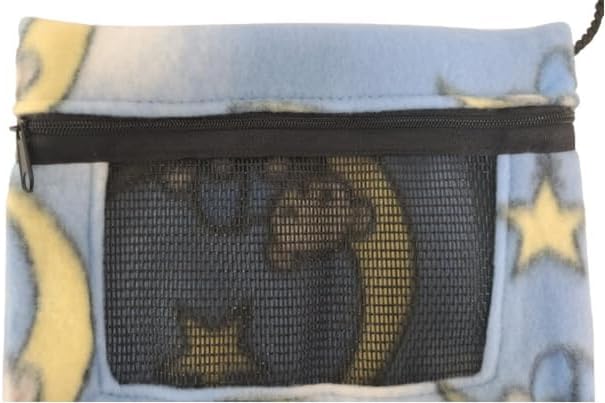 Bonding Carrier Pouch - Premium Bonding Pouch for Sugar Gliders & Other Small Pets - Durable Cozy Fleece Material, Mesh Screen, Silk Rope, & Zipper, Pet Sleeping Bag, ZZZ Time