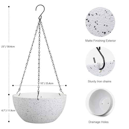 10 inch Hanging Planters for Indoor Outdoor Plants (2 Count)