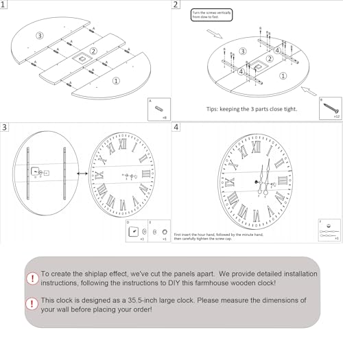 35.5" Large Wall Clock