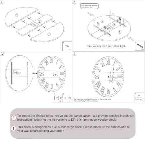35.5" Large Wall Clock