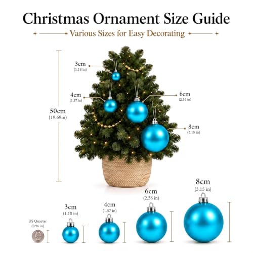 60mm 2.36" Christmas Ball Ornaments Shatterproof Christmas Ornaments Set Decorations for Xmas Tree Balls (24 Count)