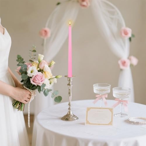 14 Pack Pink Taper Candles 12 Inch Tall 3 (14 Count)
