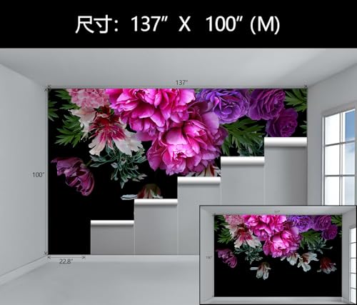 Purple Floral Peony Wallpaper Mural Peel and Stick for Bedroom