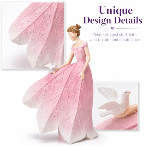Pink Leaf Angel Girls Fairy Statue Home Decoration