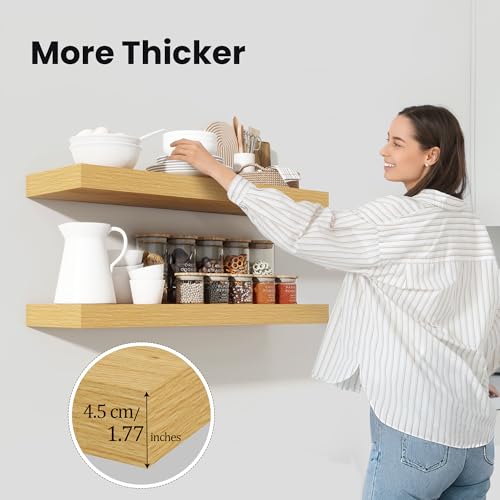 Floating Shelves 47.2" W x 10.3" D Oak Set of 1