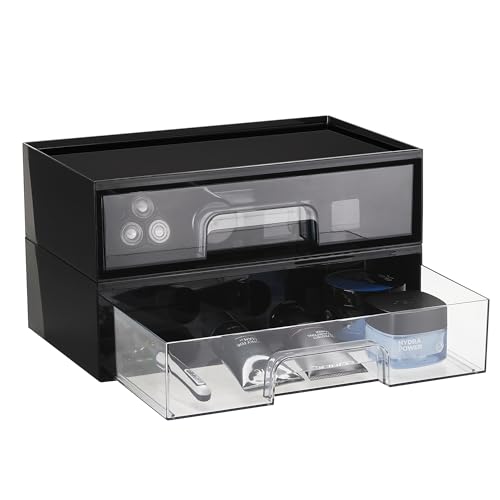 Black Stackable Storage Drawers (2 Count)