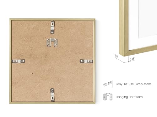 8x8 Gold Metal Picture Frames Matted to 4x4 (3 Count)