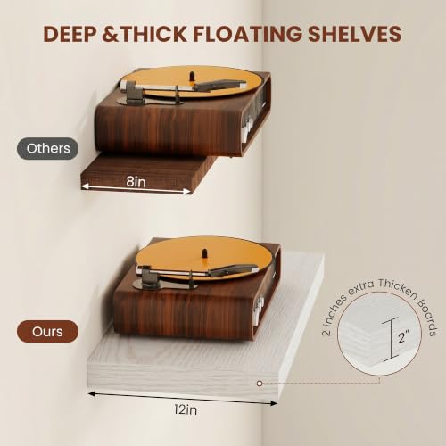 Deep Floating Shelves 55x12” Set of 2 (2 Count)