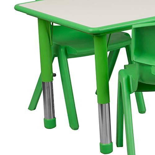 Green 47.25x23.5 Activity Table Set with 6 Chairs