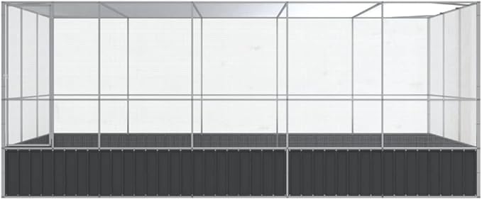 Large Bird Aviary with Extension, Outdoor Galvanized Steel Bird Cage, Galvanized Steel Outdoor Bird Aviary, Mesh Fence Bird House for Small Animals, 203.9"x120.9"x83.5"