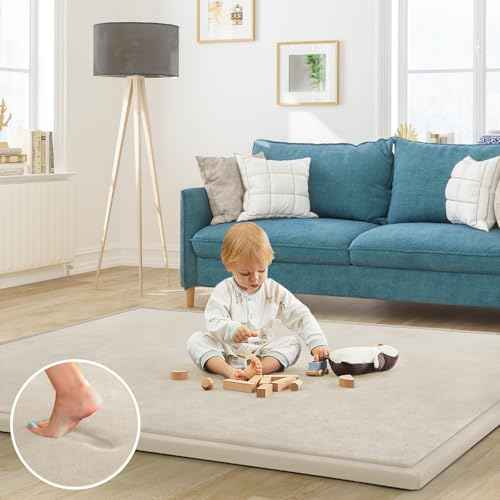 Baby Play Mat for Floor Nursery Rug Muscle Mat Area Rug Playroom Rug 74"x50" Playpen Mat Elastic Foam 1.3" Thick Crawling Mat for Babies