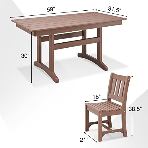 Poly Lumber Patio Dining Chair Outdoor Garden Armless Chair