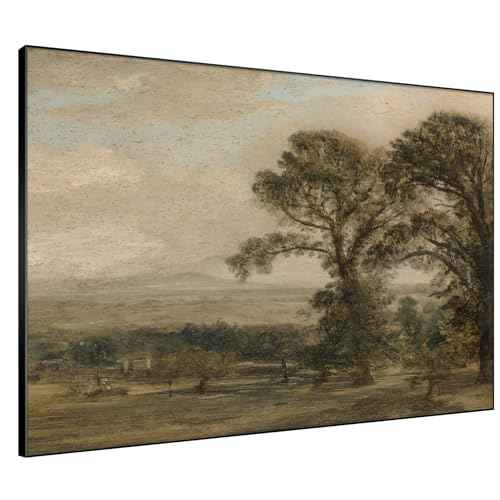 60"x72" Extra Large Framed Wall Art Vintage Landscape with Trees and Distant Horizon for Home Living Room Bedroom Decor