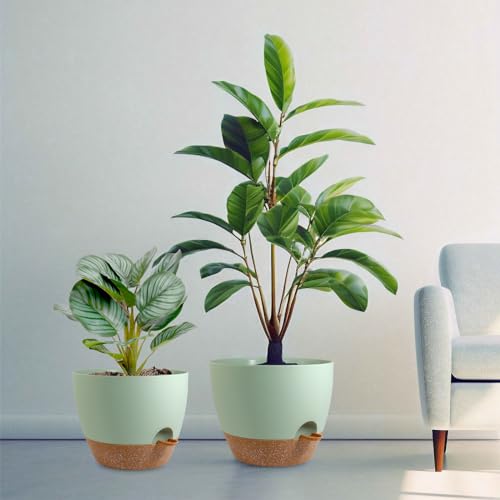 10/9/8 inch Self Watering Pots for Indoor Outdoor Plants, Set of 3 (3 Count)