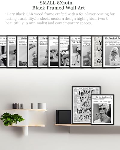 8x10in Cowgirls Go Coastal Framed Newspaper Wall Art