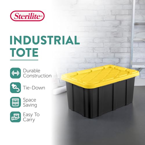 Industrial Storage Tote with Lids for Garage (6 Count)