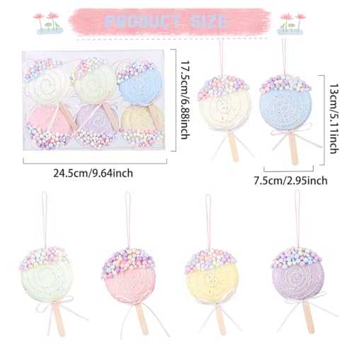Colorful Macaron Lollipop Party Decorations (6 Count)