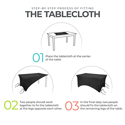 Spandex Table Cloth 2 Pack [6FT (2 Count)