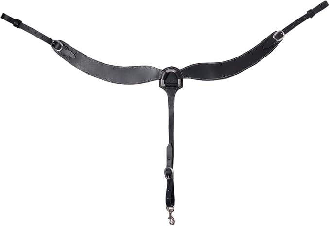 Western Horse Breast Collar - Hand-Tooled Leather Tack for Barrel Racing, Roping & Trail Riding - Durable Adjustable Fit - Rodeo & Show-Quality Equestrian Gear