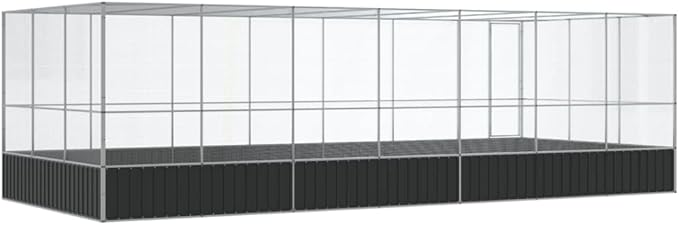 Steel Aviary with Extension, Large Flight King Bird Cage for Cockatiels African Grey Quaker Amazon Sun Parakeets Green Cheek Conures Pigeons Parrot Bird Cage, 285.4"x120.9"x83.5",-116