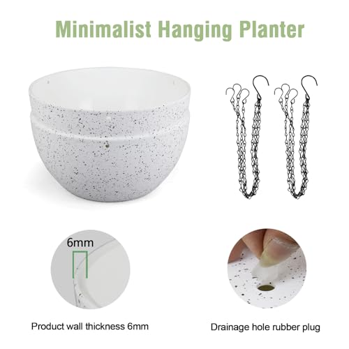 10 inch Hanging Planters for Indoor Outdoor Plants (2 Count)