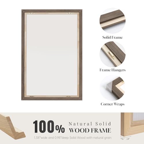 Large Framed Rustic Brown Abstract Landscape Wall Art