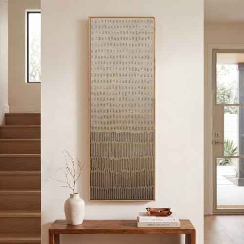 Large Framed Neutral Wabi Sabi Abstract Wall Art