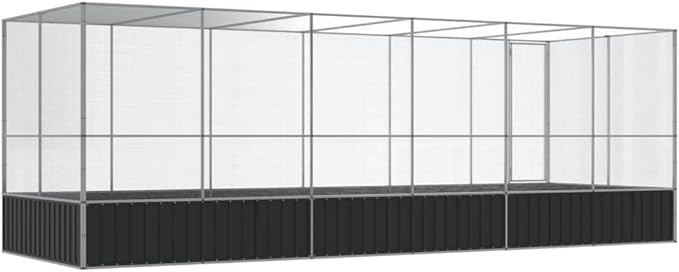 Steel Aviary with Extension, Large Bird Cage with Lockable Door, Aviary Spacious and Versatile Cage Ideal for Parakeets, Parrots, Lovebirds, Cockatiels, Pigeons, 246.1"x81.5"x83.5",-282